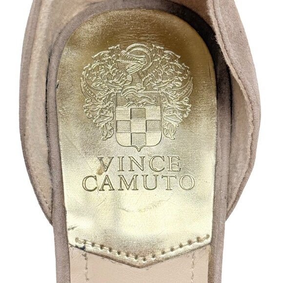 Vince Camuto Lyla Leather Beige Gold Ankle Strap Heels Nude Size 9M /39 - READ‎ - Picture 7 of 12